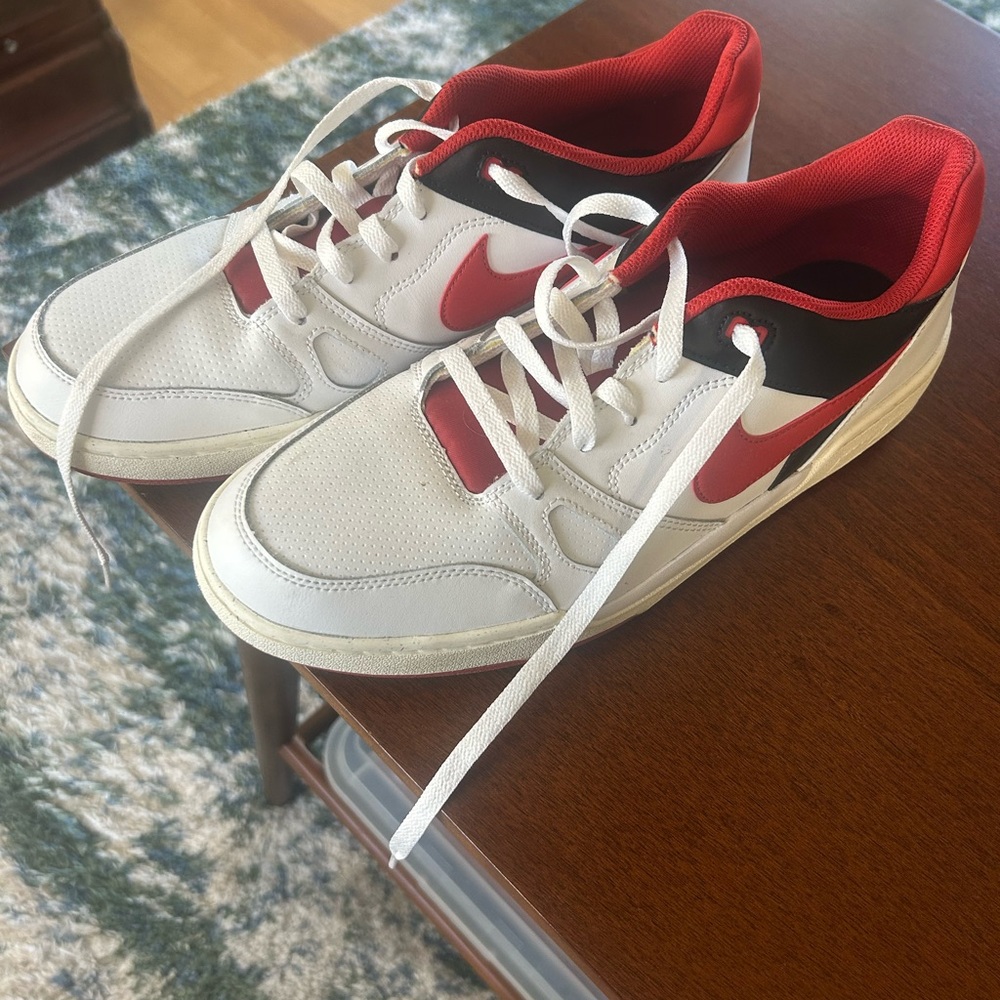 Nike Men's Red/White/Black Court Vision Low  Sneakers size 12. Like New.
